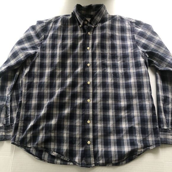 Merona Blue Plaid Button Up Shirt Men’s Sz XL A2681 - Picture 1 of 4